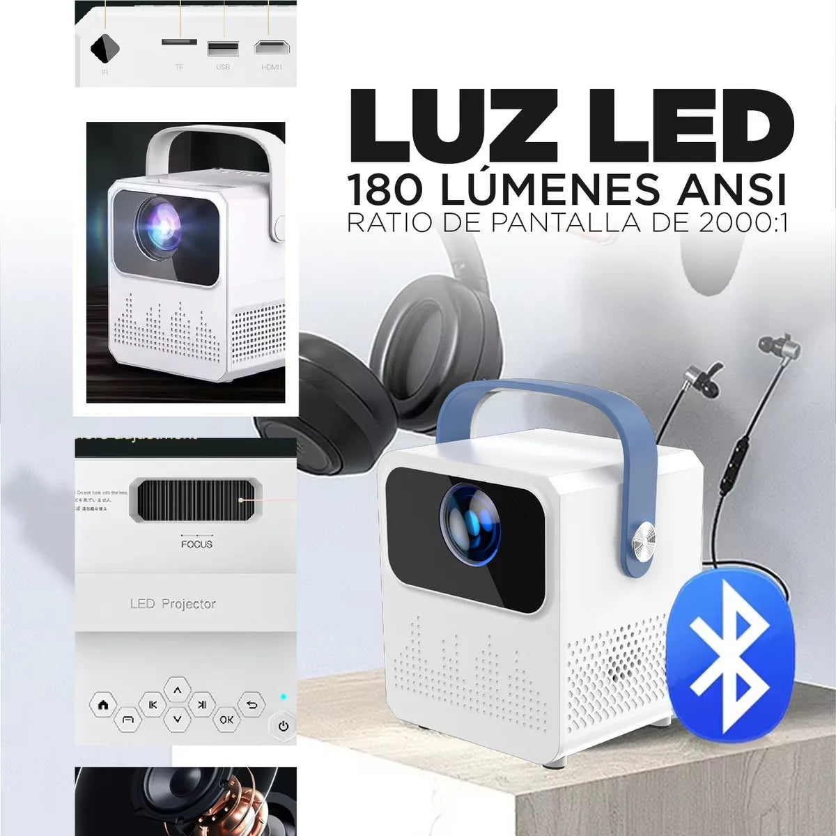 Proyector Portátil T2 mini innovo + 4k Android Wifi