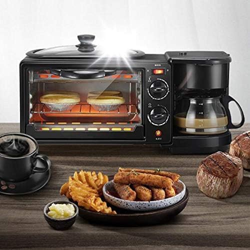 Máquina de Desayuno 3 en 1: Cafetera, Horno y Sartén